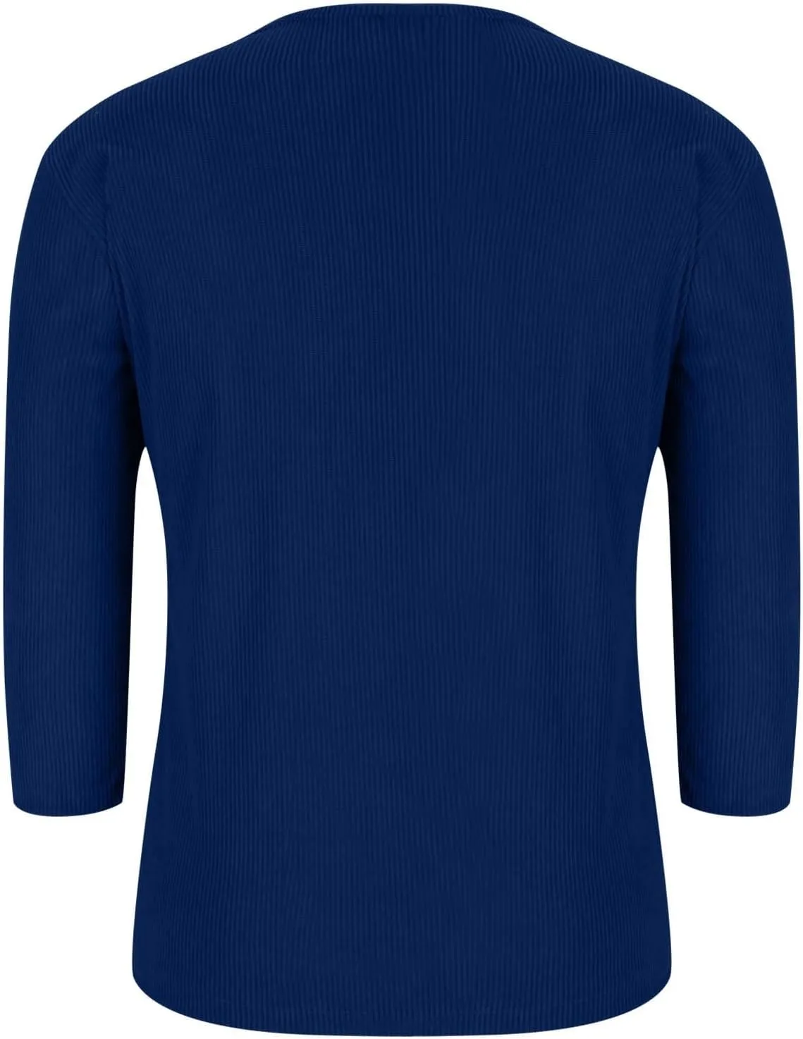 Womens Corduroy 3/4 Sleeve T-Shirt Summer Casual Loose Fit Solid Tops Fashion Dressy Crewneck Blouses for Going Out