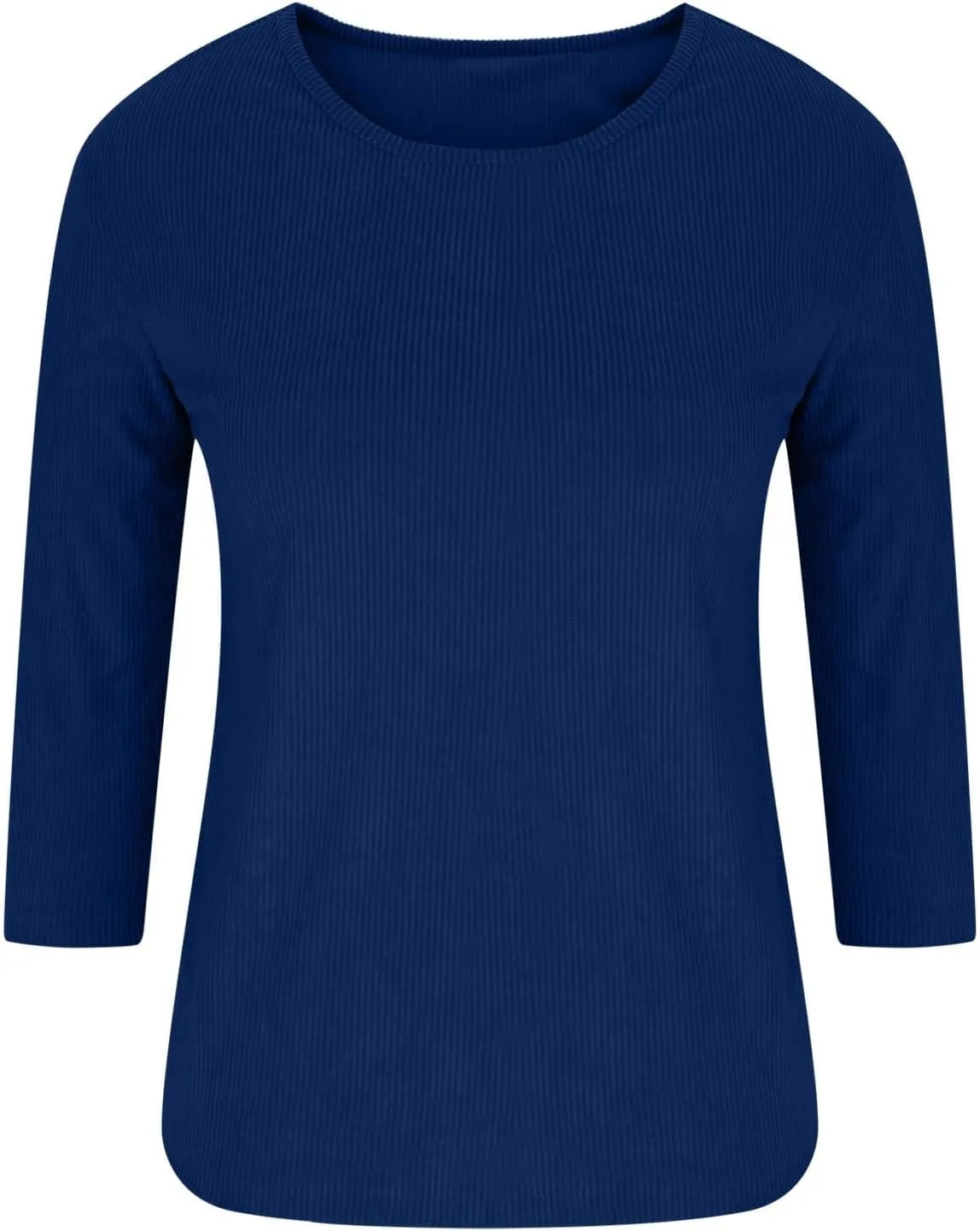 Womens Corduroy 3/4 Sleeve T-Shirt Summer Casual Loose Fit Solid Tops Fashion Dressy Crewneck Blouses for Going Out