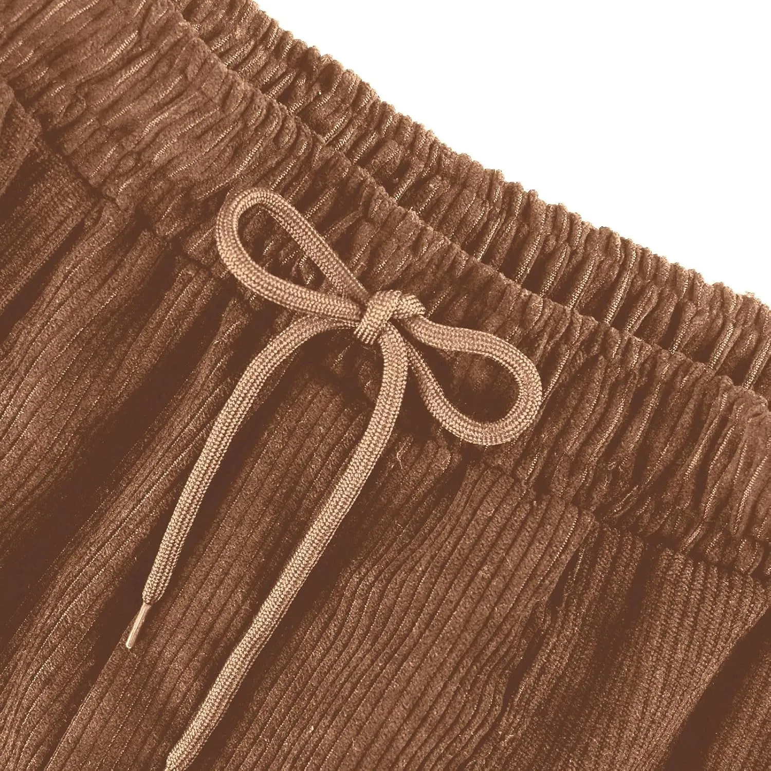Women's Corduroy Pants Casual Drawstring Elastic High Waist Straight Leg Bottoms Fall Winter Comfy Trousers