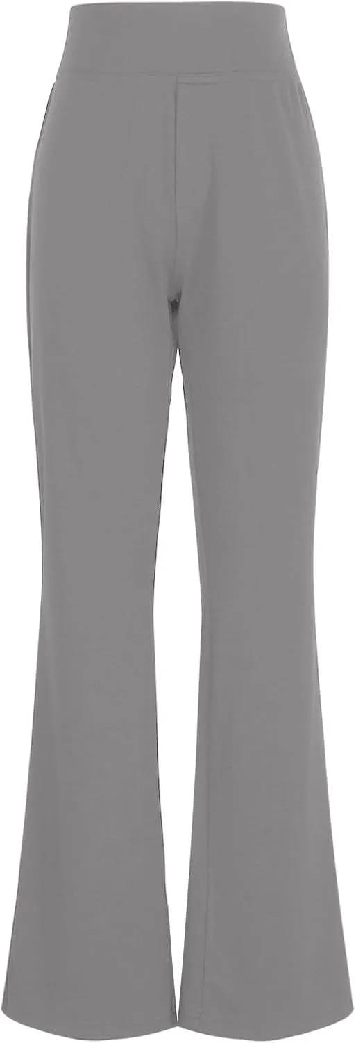 Womens Dress Pants Stretchy High Waisted Bell-Bottoms Slacks Office Business Casual Bootcut Trousers with Pockets