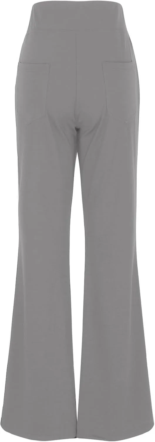 Womens Dress Pants Stretchy High Waisted Bell-Bottoms Slacks Office Business Casual Bootcut Trousers with Pockets