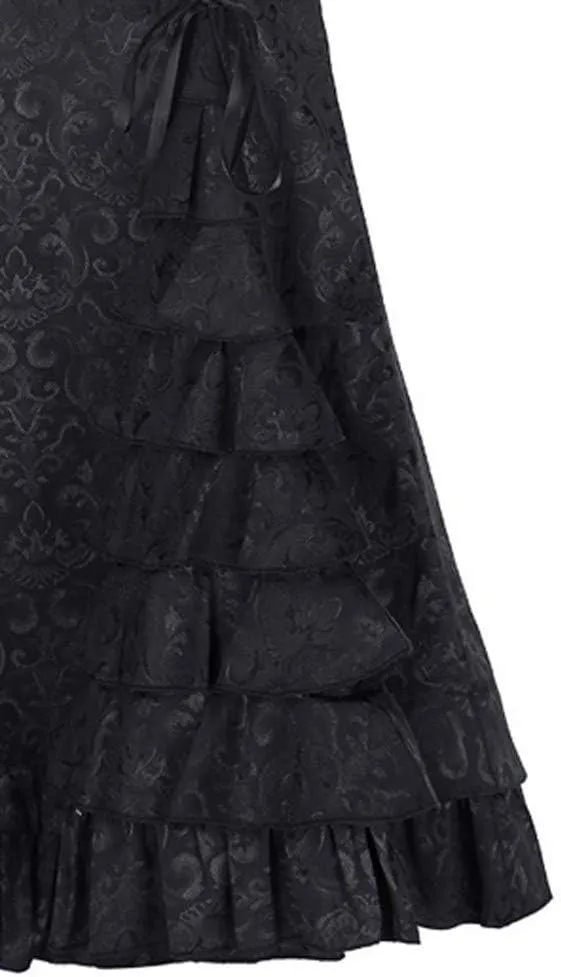 Women's Fishtail Ruffle Skirt Retro High Waist Bodycon Mermaid Long Skirts Elegant Lace Up Evening Party Dress