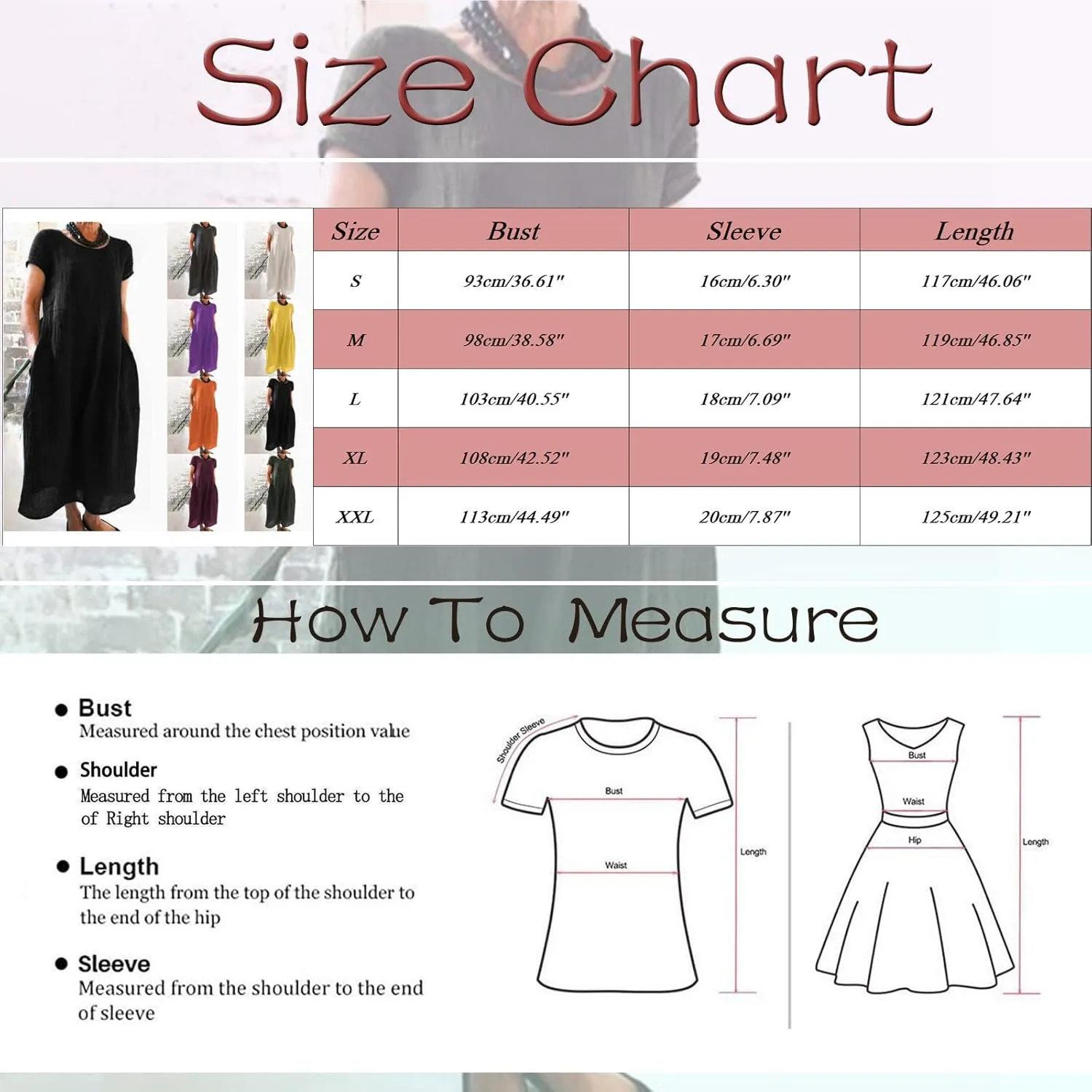 Womens Flowy Cotton Linen Dresses Casual Short Sleeve Crewneck Baggy Dress Summer Loose Beach Maxi Dress with Pockets