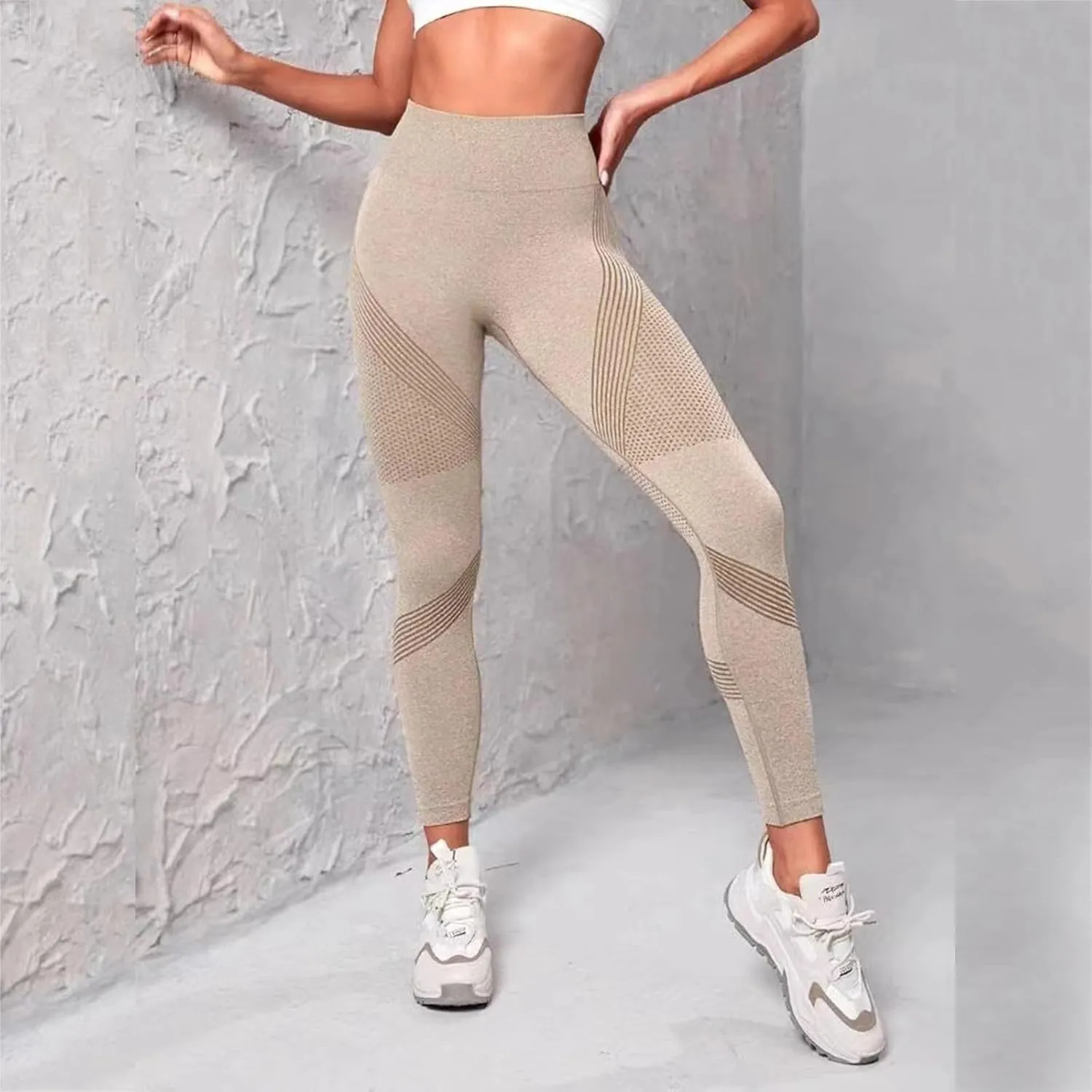 Womens High Waist Yoga Pants Smile Contour Tummy Control Slimming Booty Leggings Workout Running Butt Lift Tights