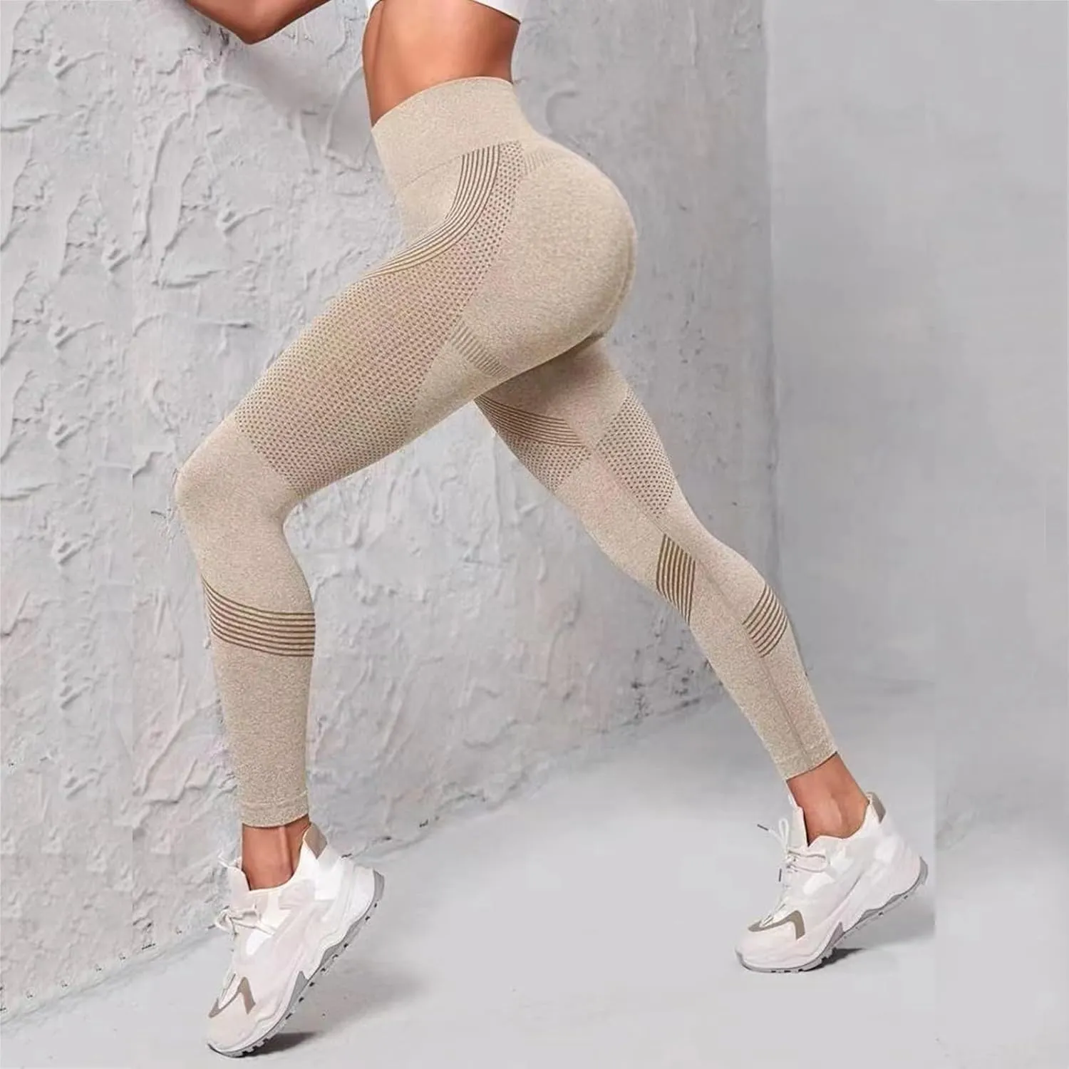 Womens High Waist Yoga Pants Smile Contour Tummy Control Slimming Booty Leggings Workout Running Butt Lift Tights