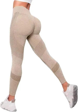 Womens High Waist Yoga Pants Smile Contour Tummy Control Slimming Booty Leggings Workout Running Butt Lift Tights
