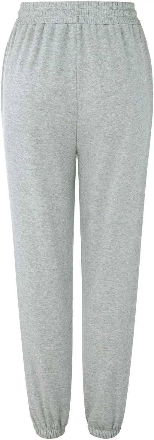 Women's High Waisted Sweatpants Cinch Bottom Sporty Active Joggers Pants Workout Baggy Lounge Bottoms with Pockets