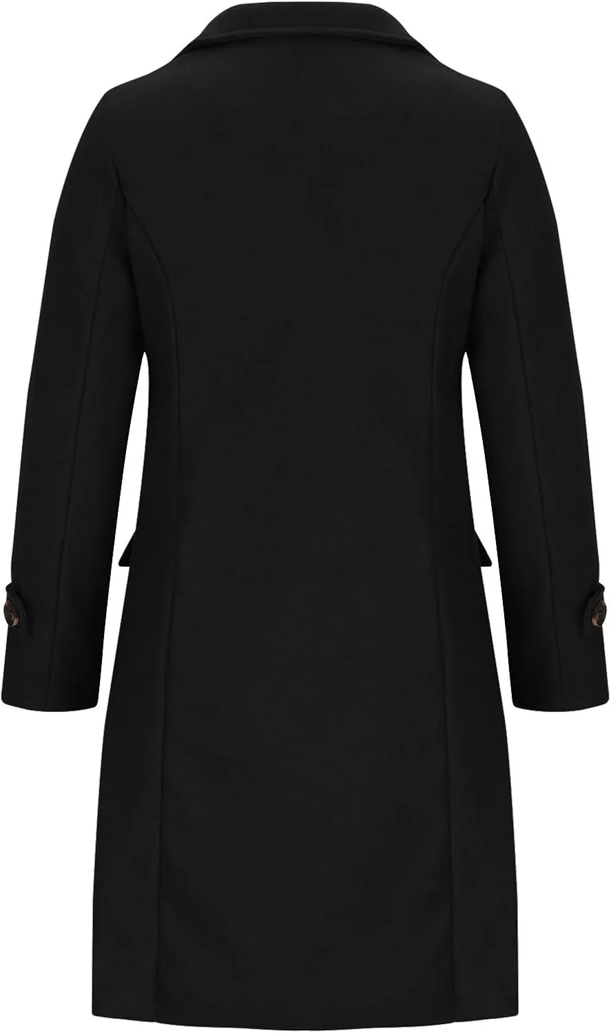 Womens Jacket Wool Blend Coats Vintage Single Breasted Lapel Overcoat Long Sleeve Casual Slim Fit Button Cardigan