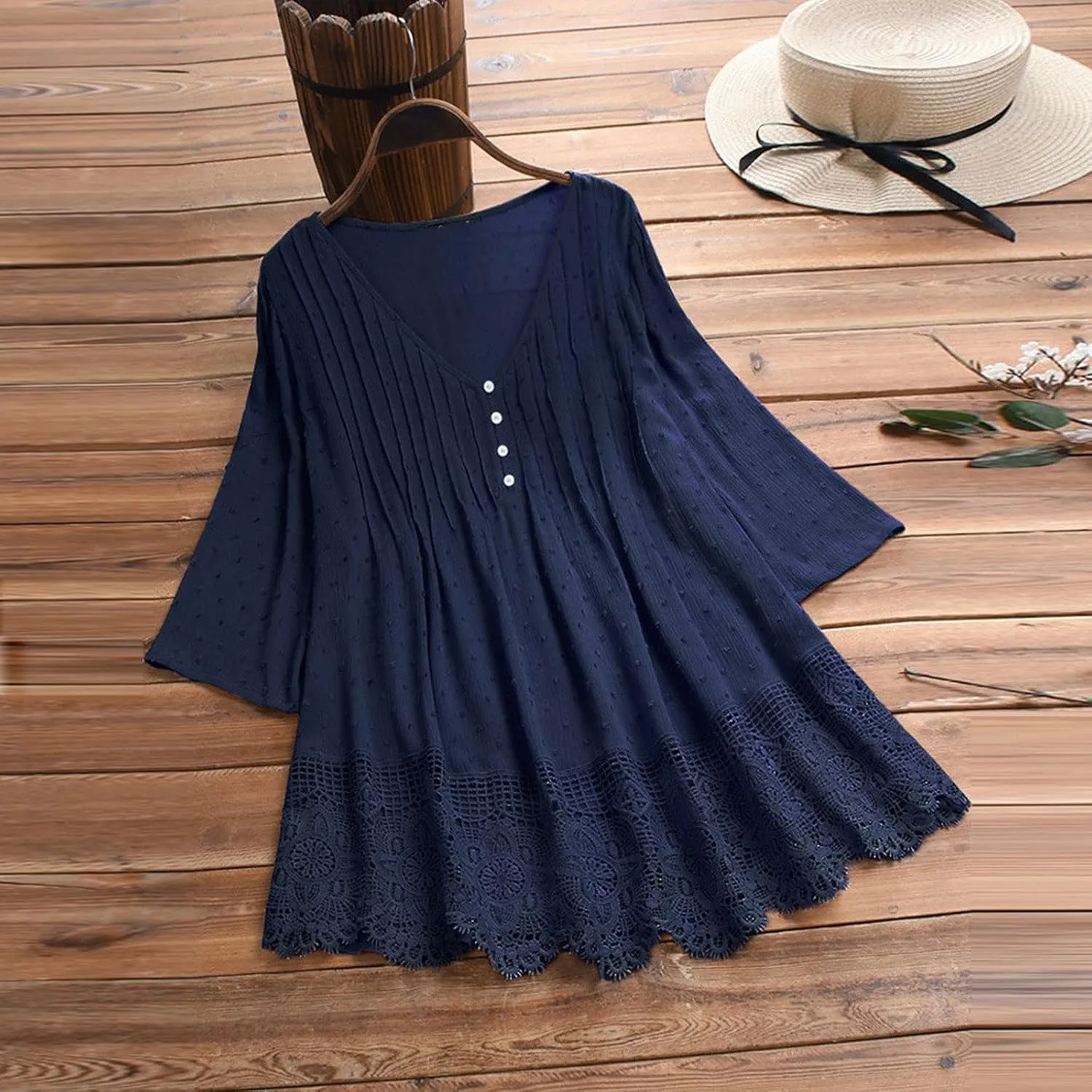 Womens Linen Shirts V Neck Button Blouses Boho Beach Tee Tops Short Sleeve Loose Tunic Tops