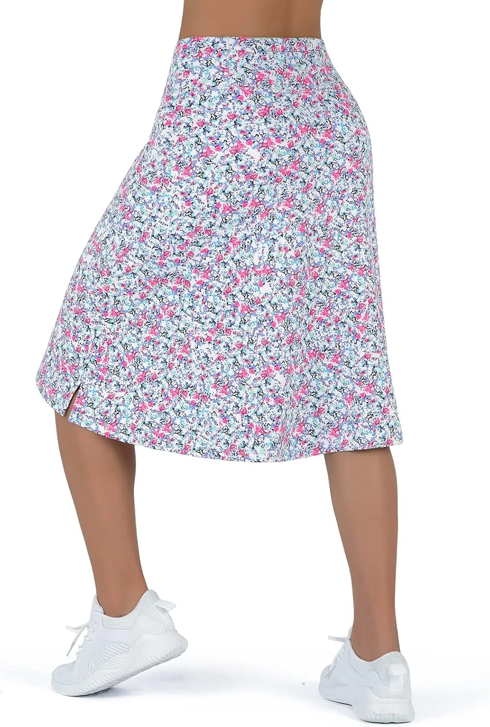 Women's Midi Length Skorts Skirts with 3 Pockets Modest Skirts Women's 24" Knee Length Skort