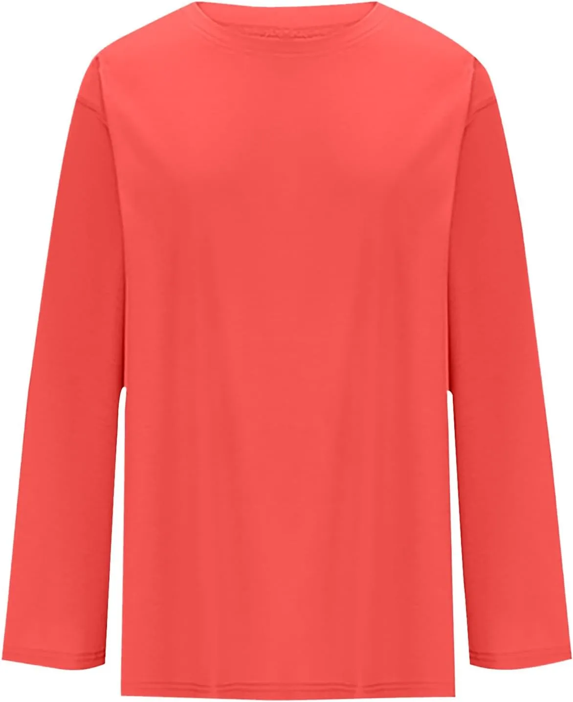 Womens Oversized Tops Long Sleeve Lightweight Shirts 2025 Spring Fashion Trendy Tops Crewneck Casual Solid Basic Tee