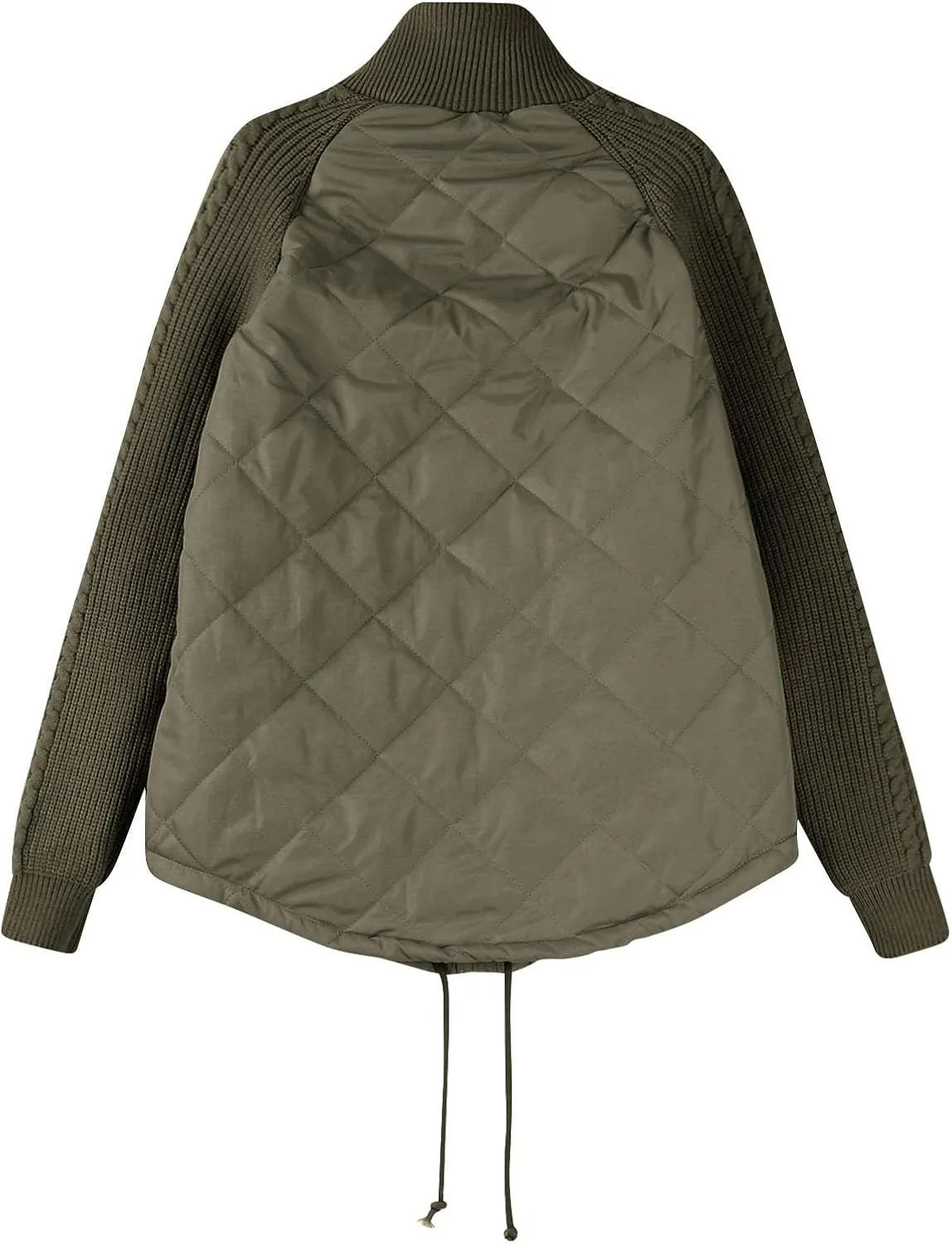 Women's Puffer Parka Jacket Baggy Lightweight Stand-Up Collar Zip Puffer Jacket Warm Winter Down Coat with Pockets