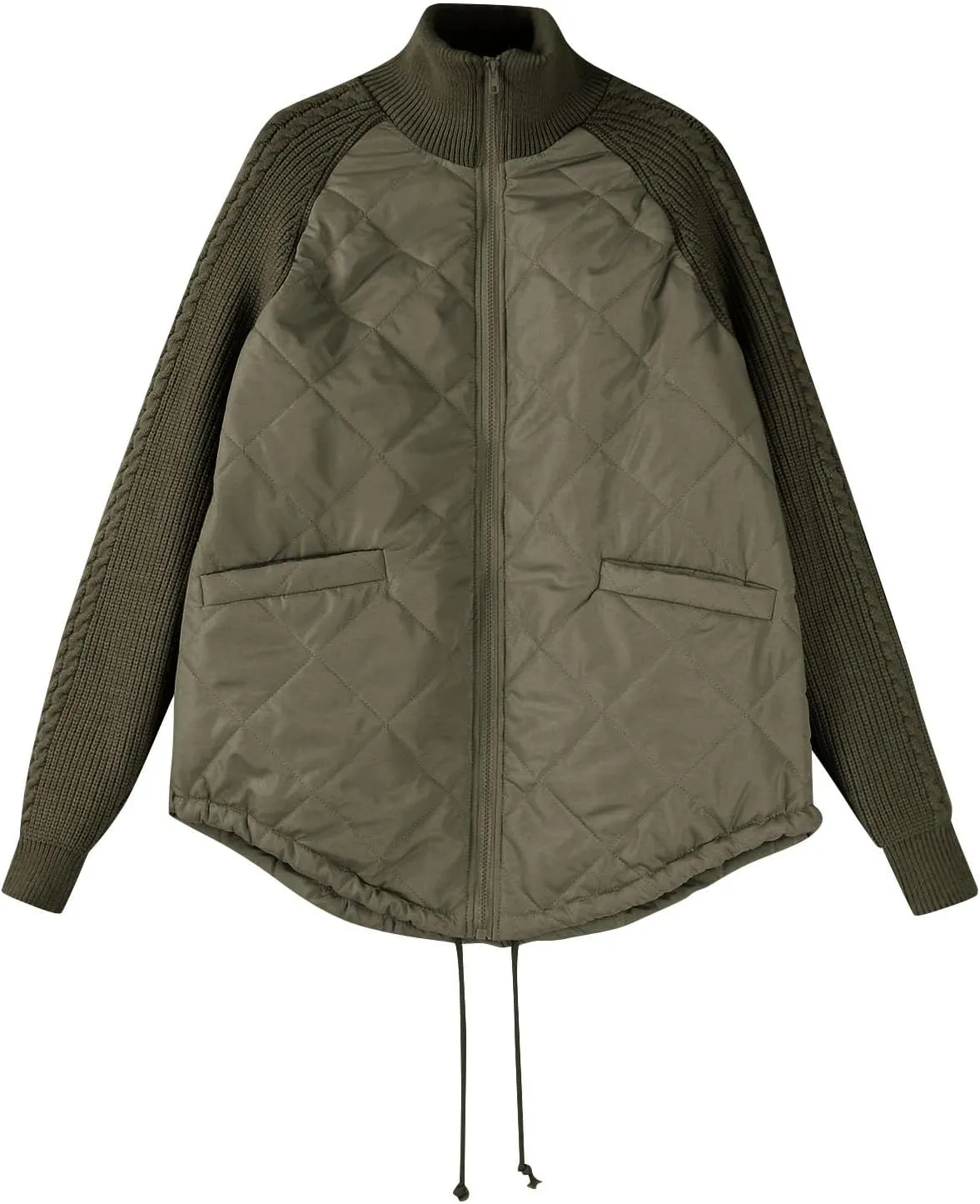 Women's Puffer Parka Jacket Baggy Lightweight Stand-Up Collar Zip Puffer Jacket Warm Winter Down Coat with Pockets