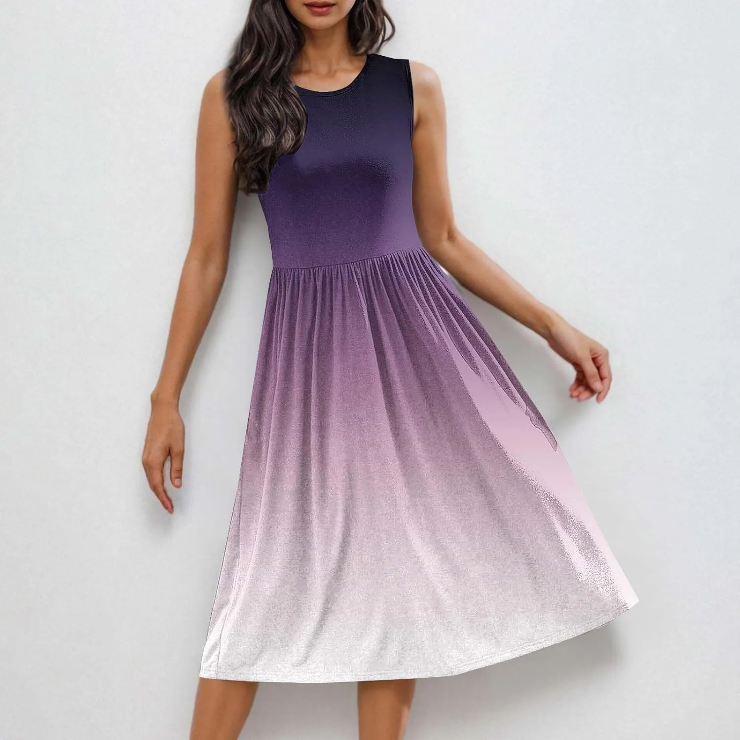 Womens Sleeveless Beach Dresses Trendy Swimsuit Cover Ups Vacation Dresses Flowy Mini Dress Swing Dresses