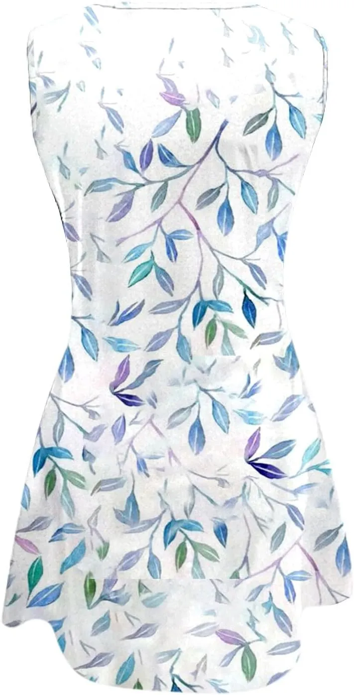 Women's Sleeveless Vest Dress 2025 Summer Casual Loose Sundresses Chest Pleated Beach Dresses with Pockets