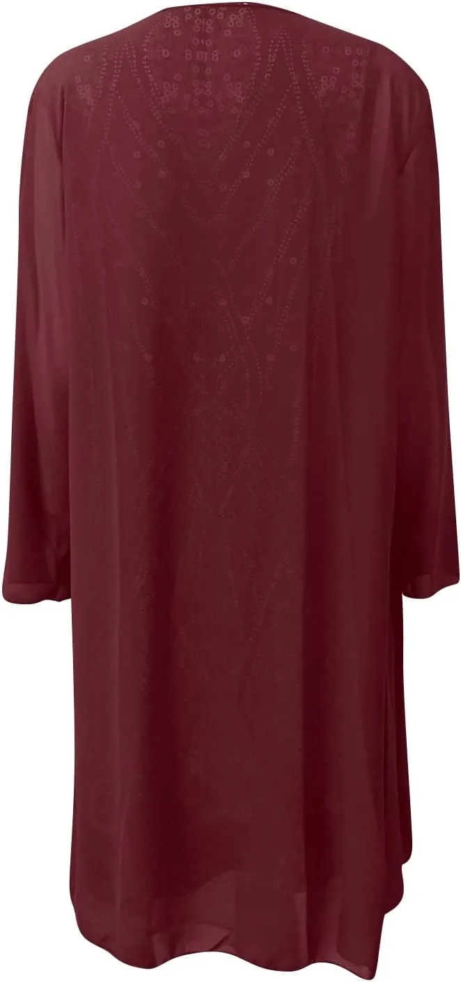 Women's Solid Elegant Lace Evening Gown Cocktail Dresses with Jacket,S-5XL