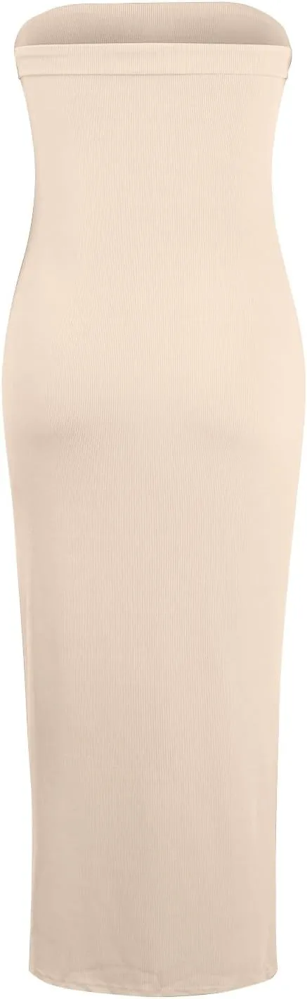 Women's Split Solid Elegant Formal Bodycon Cold Shoulder Cocktail Maxi Dress