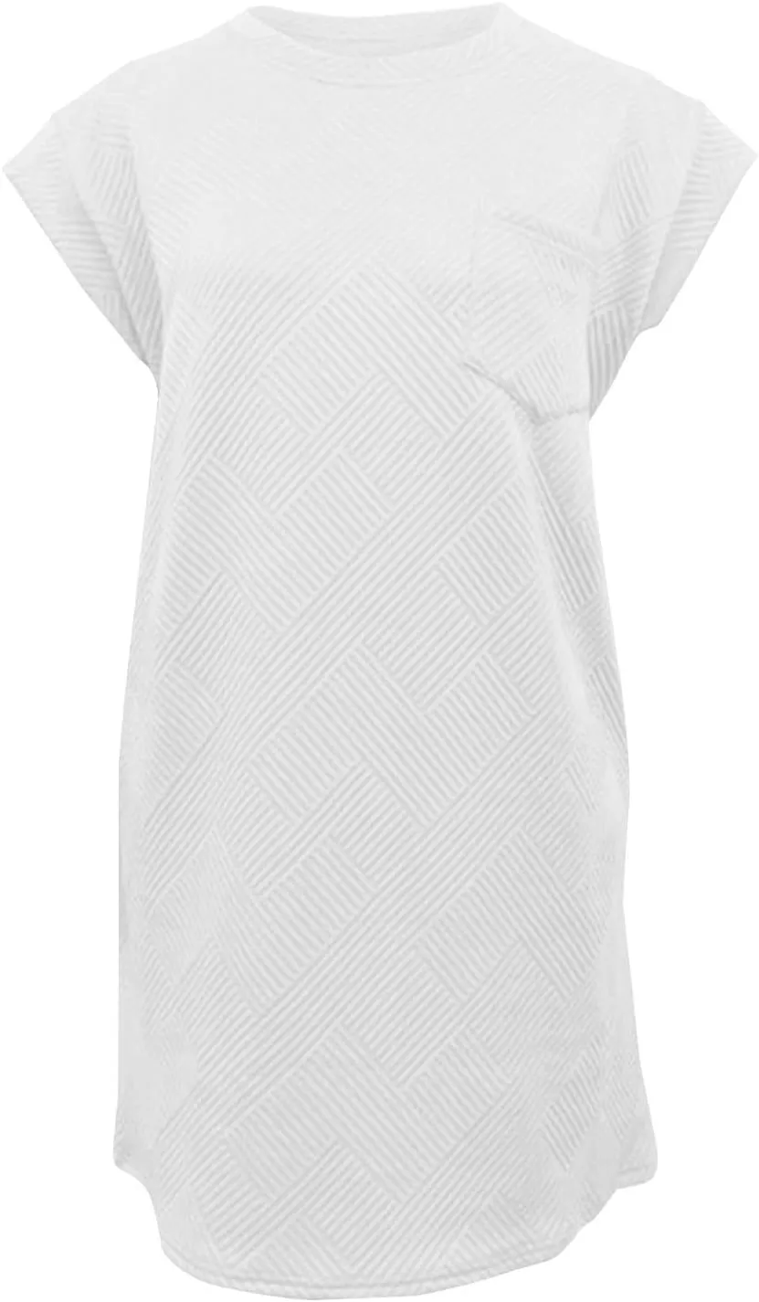 Women's Summer Casual Dresses O-Neck Short Sleeves Sundress with Pockets Tunic Shirt Spring Dresses for Women 2025