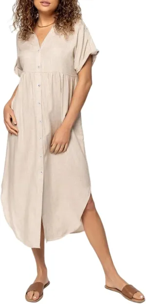 Womens Summer Dresses Lapel V Neck Short Sleeve Midi Dress Button Down Summercasual Loose Fit Shift Tshirt Dress