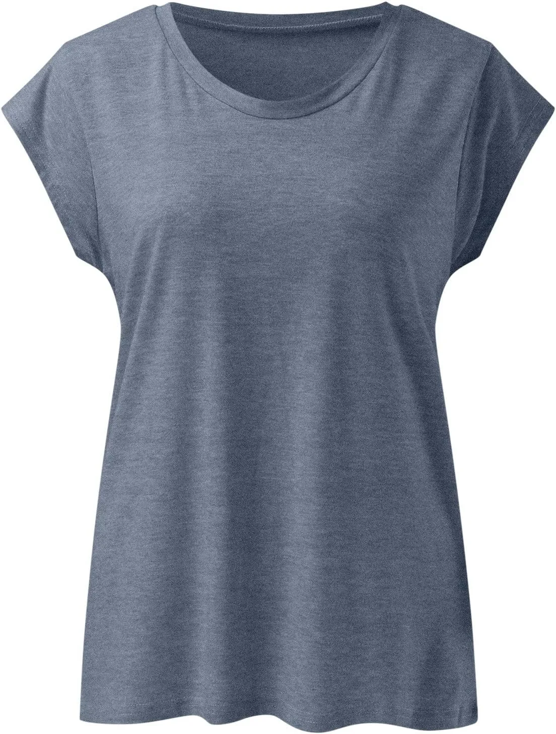 Women's Summer Tops 2025 Trendy Plus Size Cap Sleeve T Shirts Loose Fit Tank Top V Neck Solid Casual Tunic Blouse