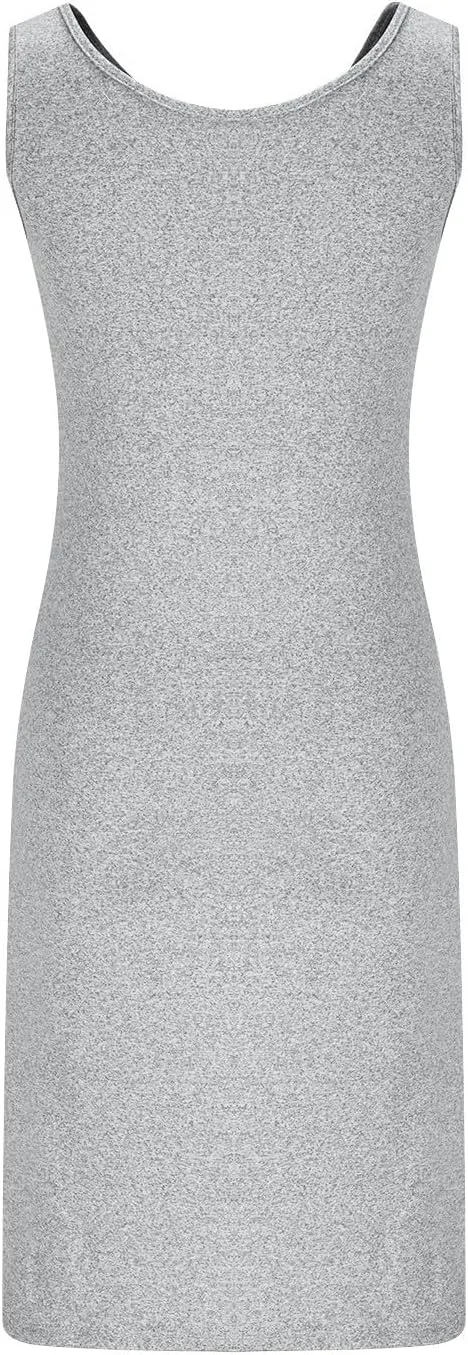 Women's Sundress Fashion Crewneck Sleeveless Slim Dresses Summer Trendy Solid Color Going Out Party Dress