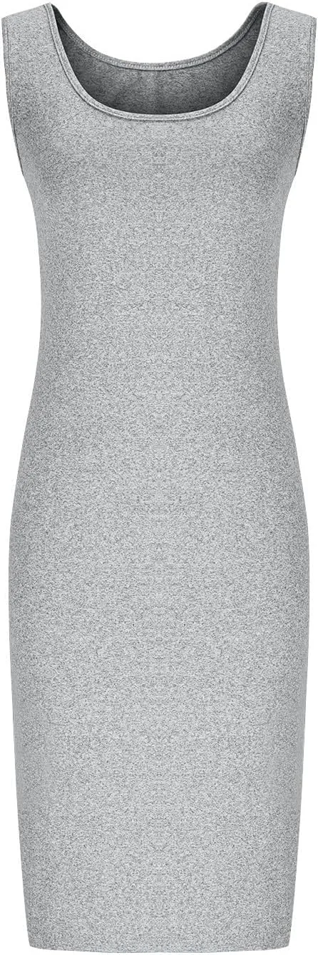 Women's Sundress Fashion Crewneck Sleeveless Slim Dresses Summer Trendy Solid Color Going Out Party Dress