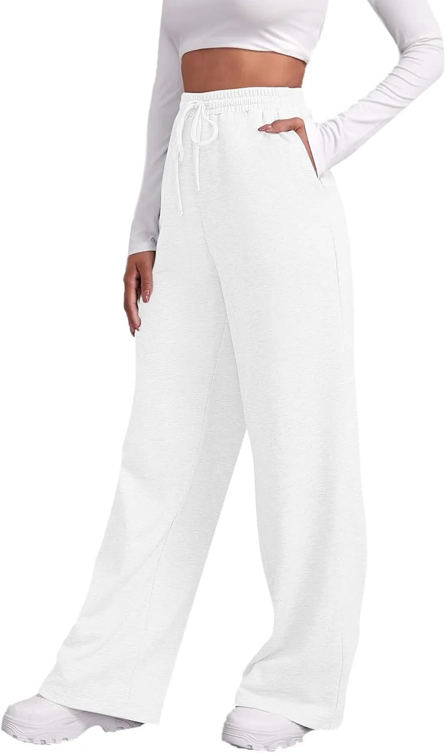 Womens Sweatpants Drawstring High Waisted Bottoms Plus Size Joggers Running Comfy Ski Hiking Pants Trousers