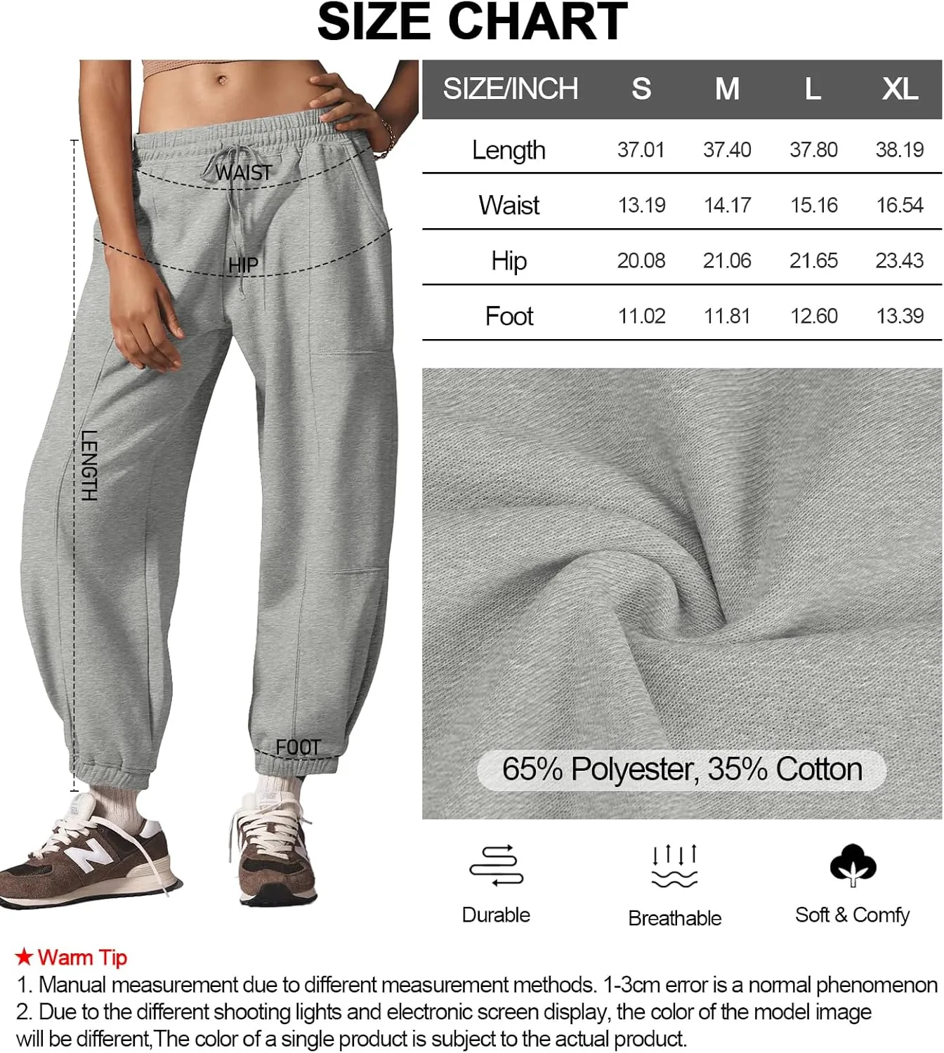 Women’s Sweatpants Joggers with Pockets Baggy Cinch Bottom Sweatpant Loose Mid Rise Casual Workout Active Lounge Sweat Pant