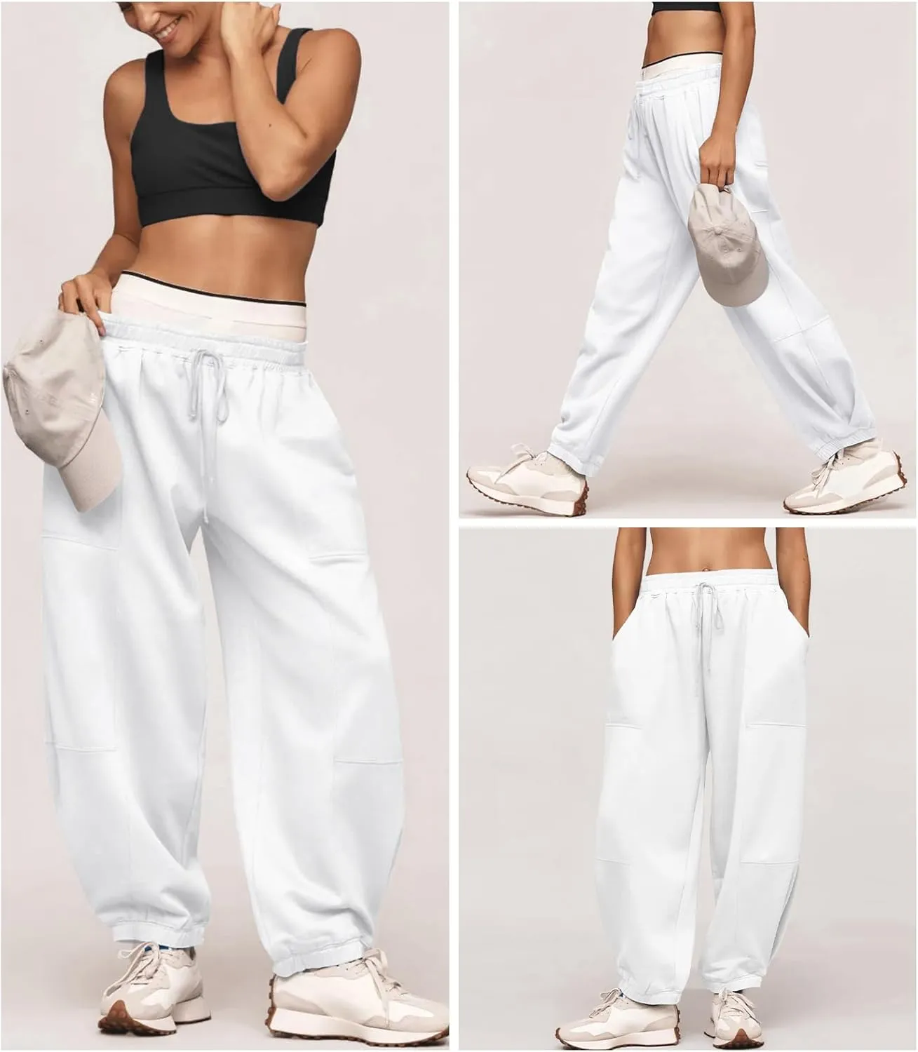 Women’s Sweatpants Joggers with Pockets Baggy Cinch Bottom Sweatpant Loose Mid Rise Casual Workout Active Lounge Sweat Pant