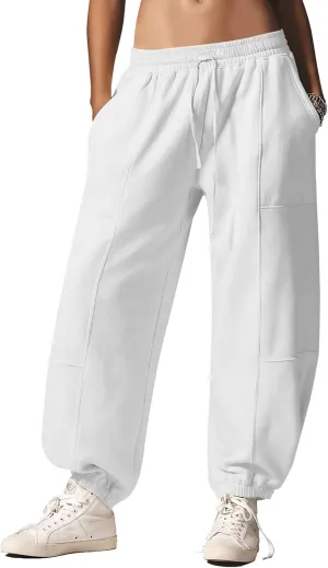 Women’s Sweatpants Joggers with Pockets Baggy Cinch Bottom Sweatpant Loose Mid Rise Casual Workout Active Lounge Sweat Pant