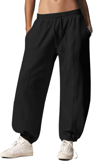 Women’s Sweatpants Joggers with Pockets Baggy Cinch Bottom Sweatpant Loose Mid Rise Casual Workout Active Lounge Sweat Pant