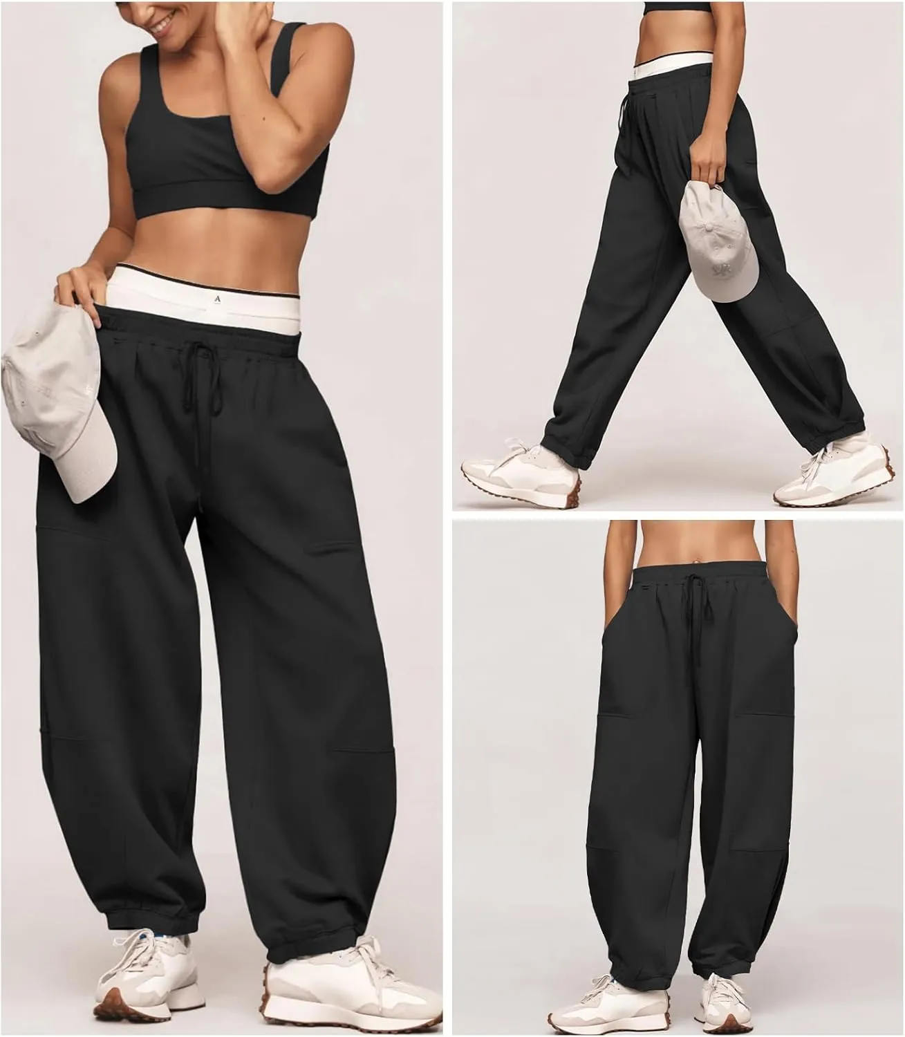 Women’s Sweatpants Joggers with Pockets Baggy Cinch Bottom Sweatpant Loose Mid Rise Casual Workout Active Lounge Sweat Pant