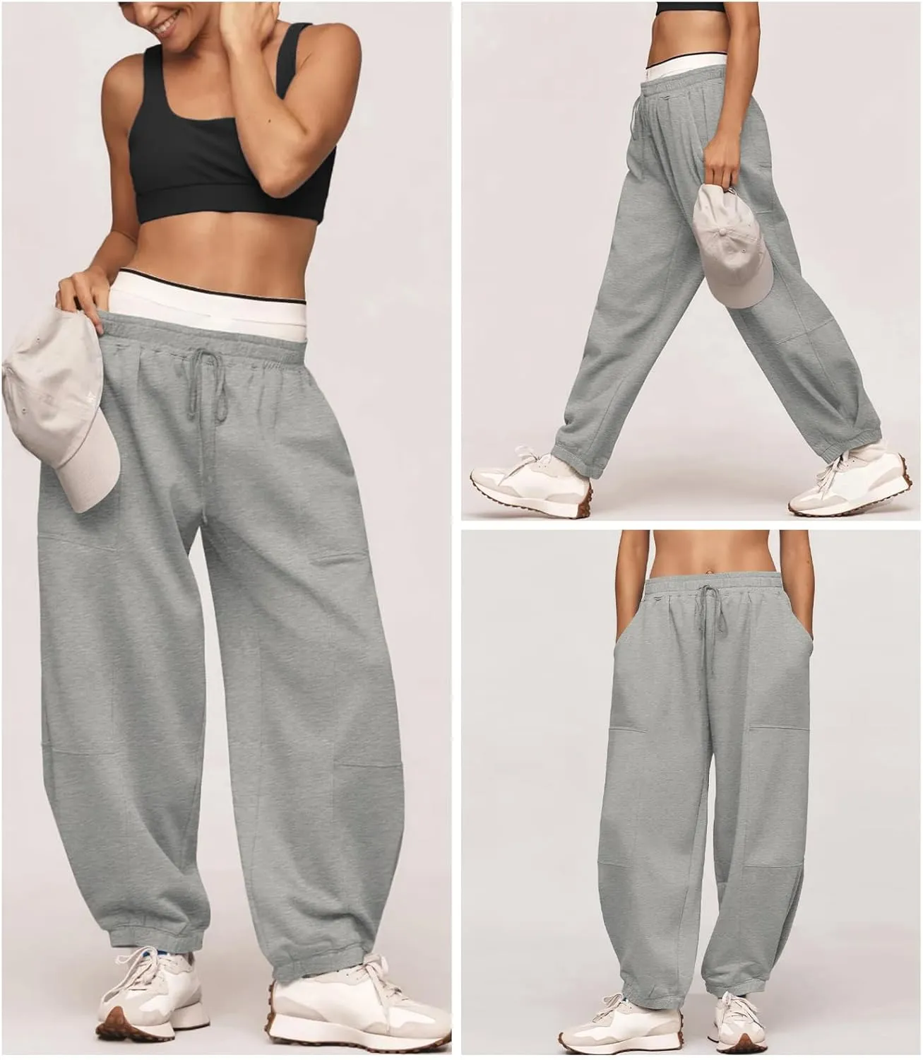 Women’s Sweatpants Joggers with Pockets Baggy Cinch Bottom Sweatpant Loose Mid Rise Casual Workout Active Lounge Sweat Pant