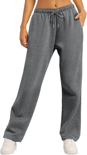 Womens Sweatpants Running Gym Casual Bottoms Sports Joggers Preppy High Waisted Drawstring Pants Trousers