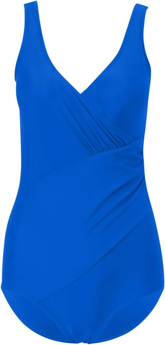 Womens Tummy Control Bathing Suit Fashion Solid Sexy Backless One Piece Swimsuit Beach Party Plus Size Swim Suits