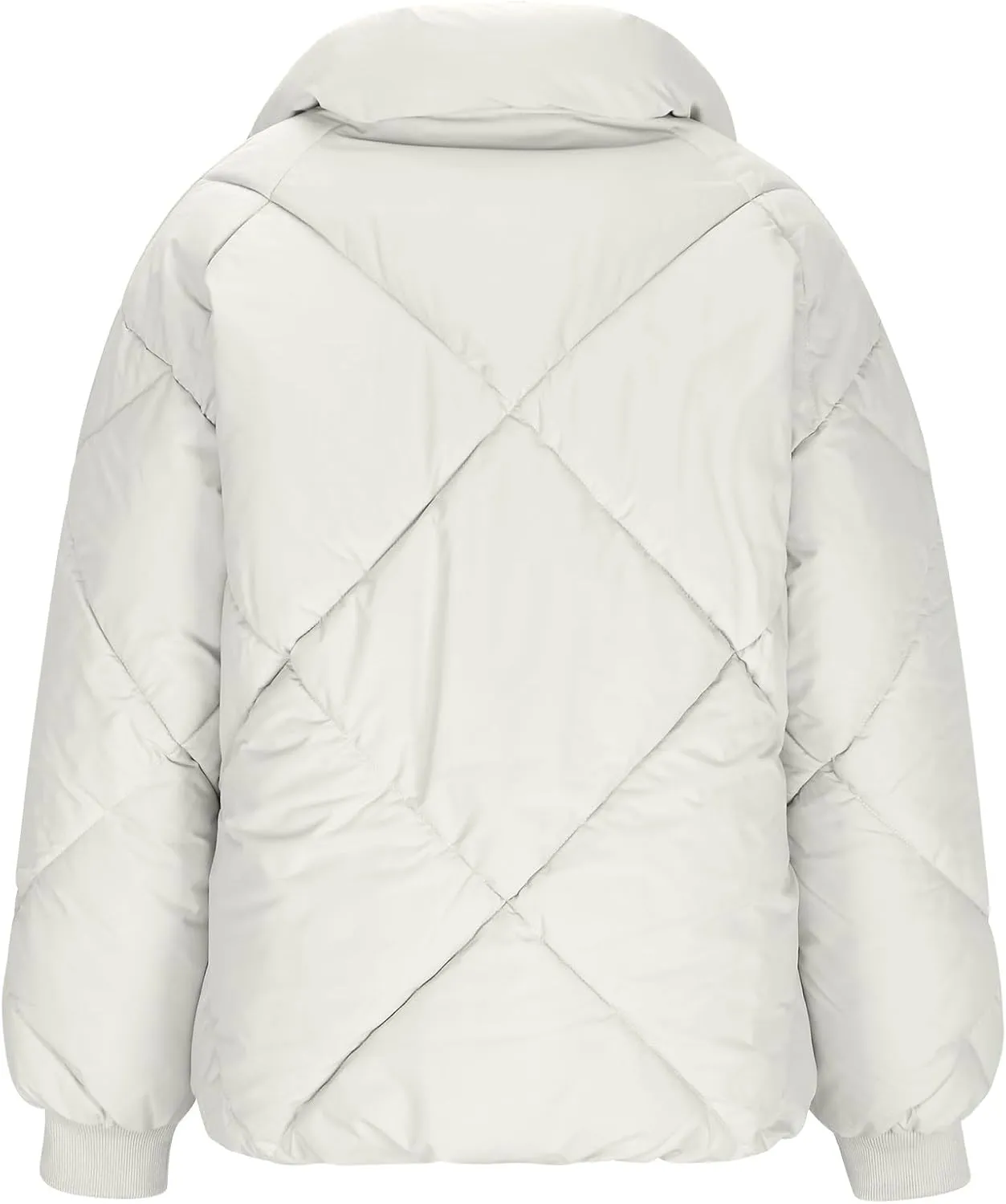 Womens Winter Puffer Jacket Warm Padded Wadded Jackets Zip Up Down Coats Quilted Puffy Outerwear Clothing