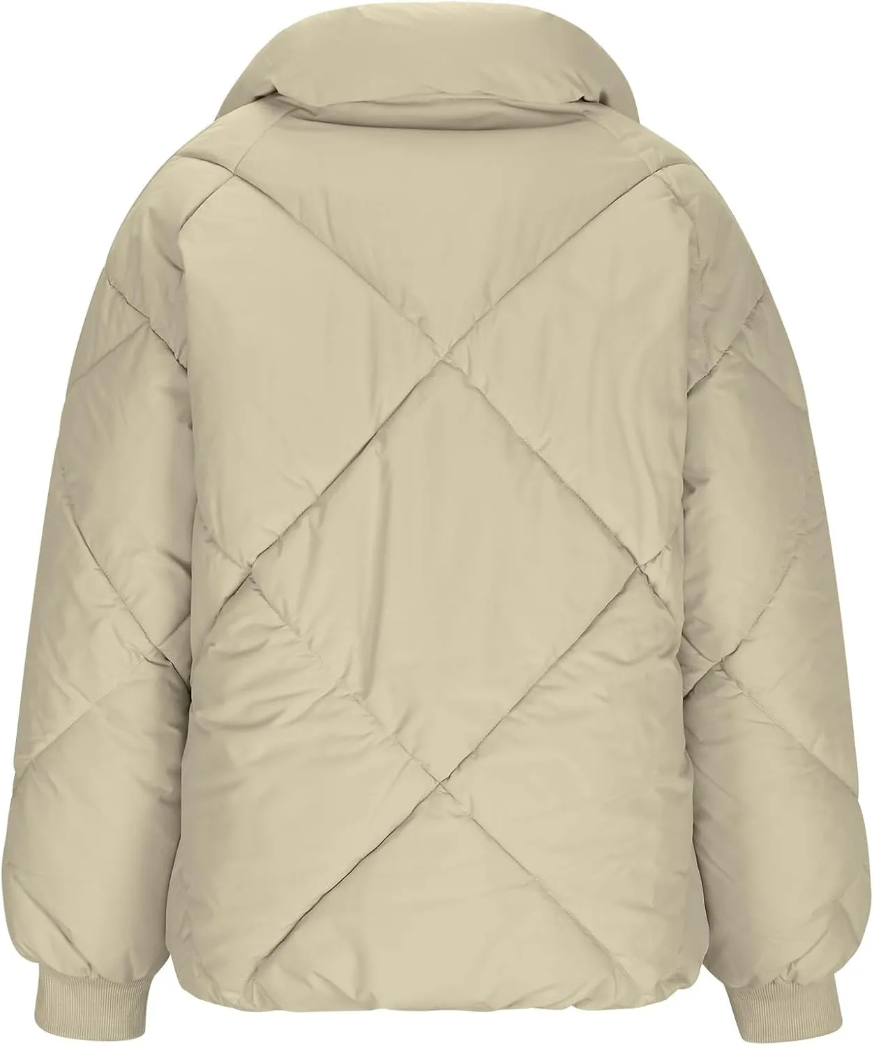 Womens Winter Puffer Jacket Warm Padded Wadded Jackets Zip Up Down Coats Quilted Puffy Outerwear Clothing