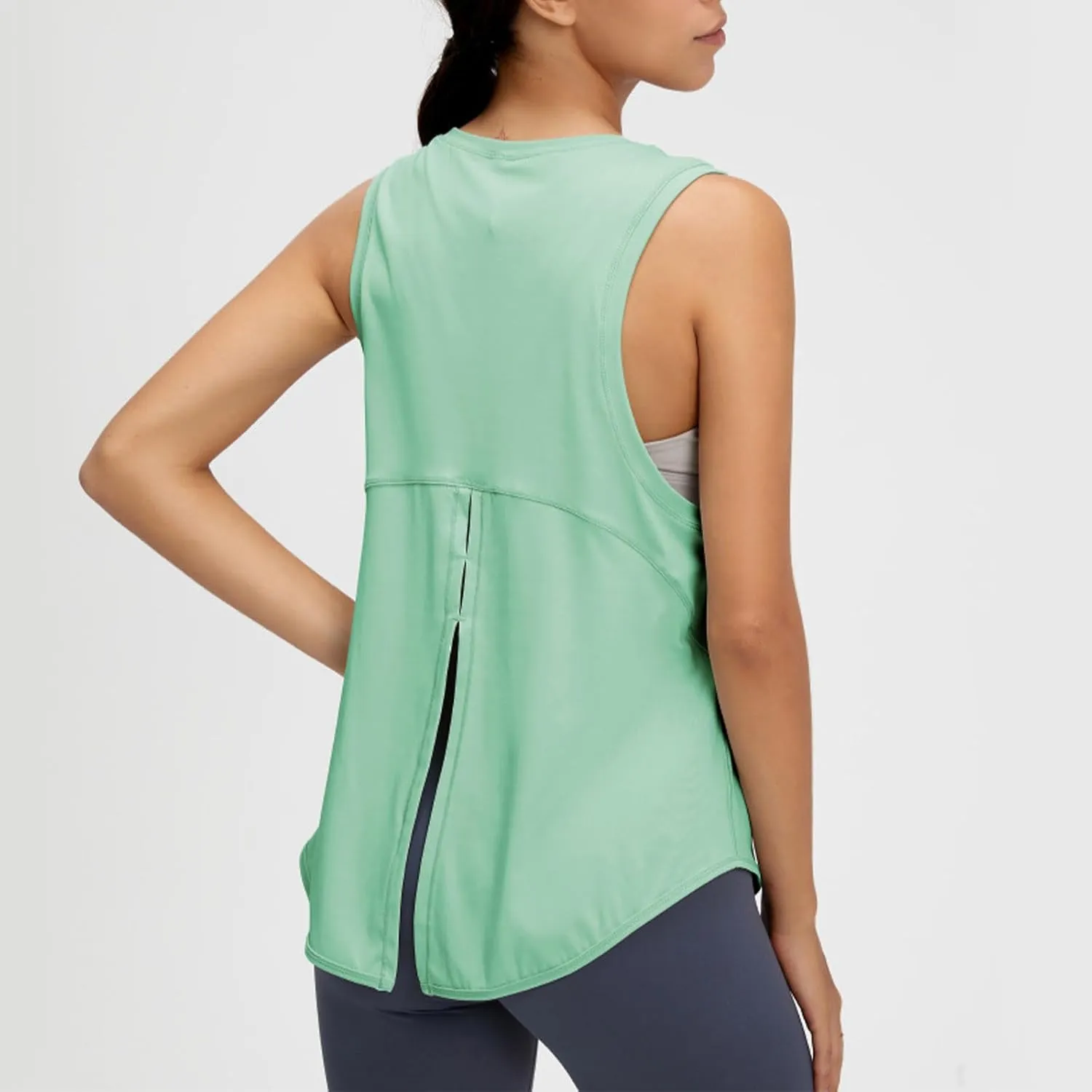 Workout Tank Tops for Women Sleeveless Athletic Top Casual Loose Running Shirts Round Neck Quick Dry Yoga Gym Clothes