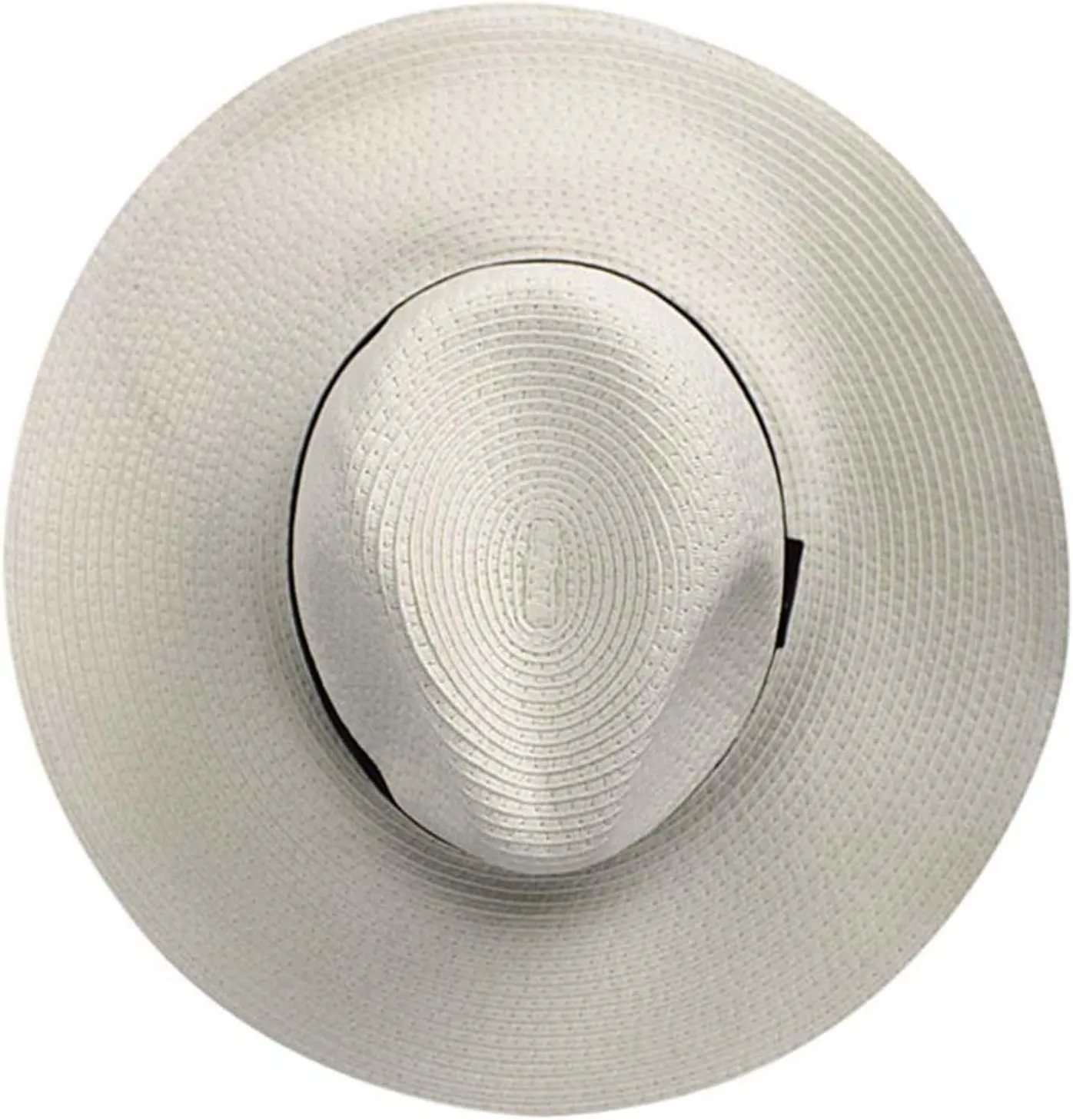 Woven Straw Wide Brim Panama Style Sun Hat