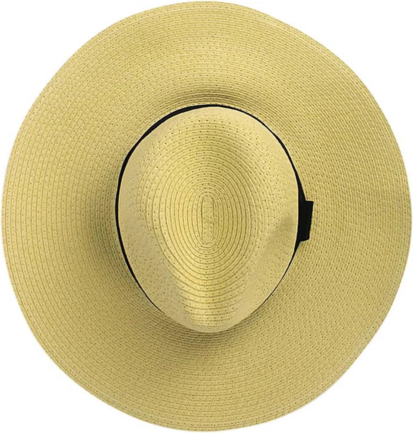 Woven Straw Wide Brim Panama Style Sun Hat