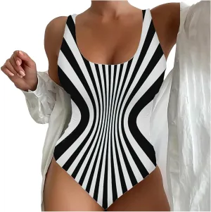 XRCQCAD Women's One Piece Swimsuits Tummy Control Monokini High Waisted Bathing Suit Plus Size Backless Swimwear