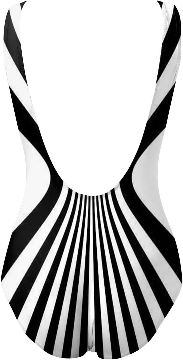 XRCQCAD Women's One Piece Swimsuits Tummy Control Monokini High Waisted Bathing Suit Plus Size Backless Swimwear