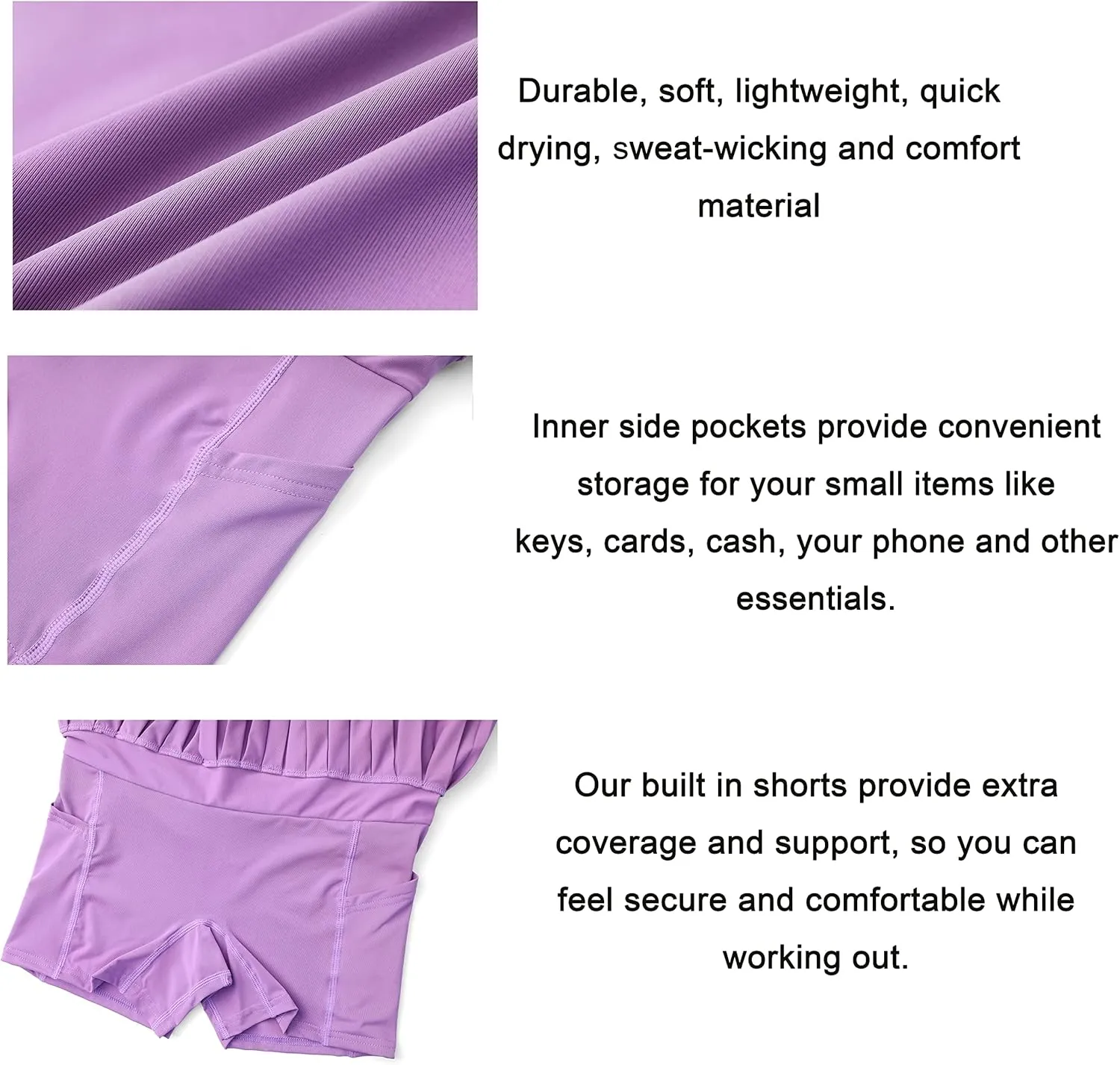 Yknktstc Women Tennis Skirt with Pocket Pleated Golf Skort Active Workout Running Athletic Shorts