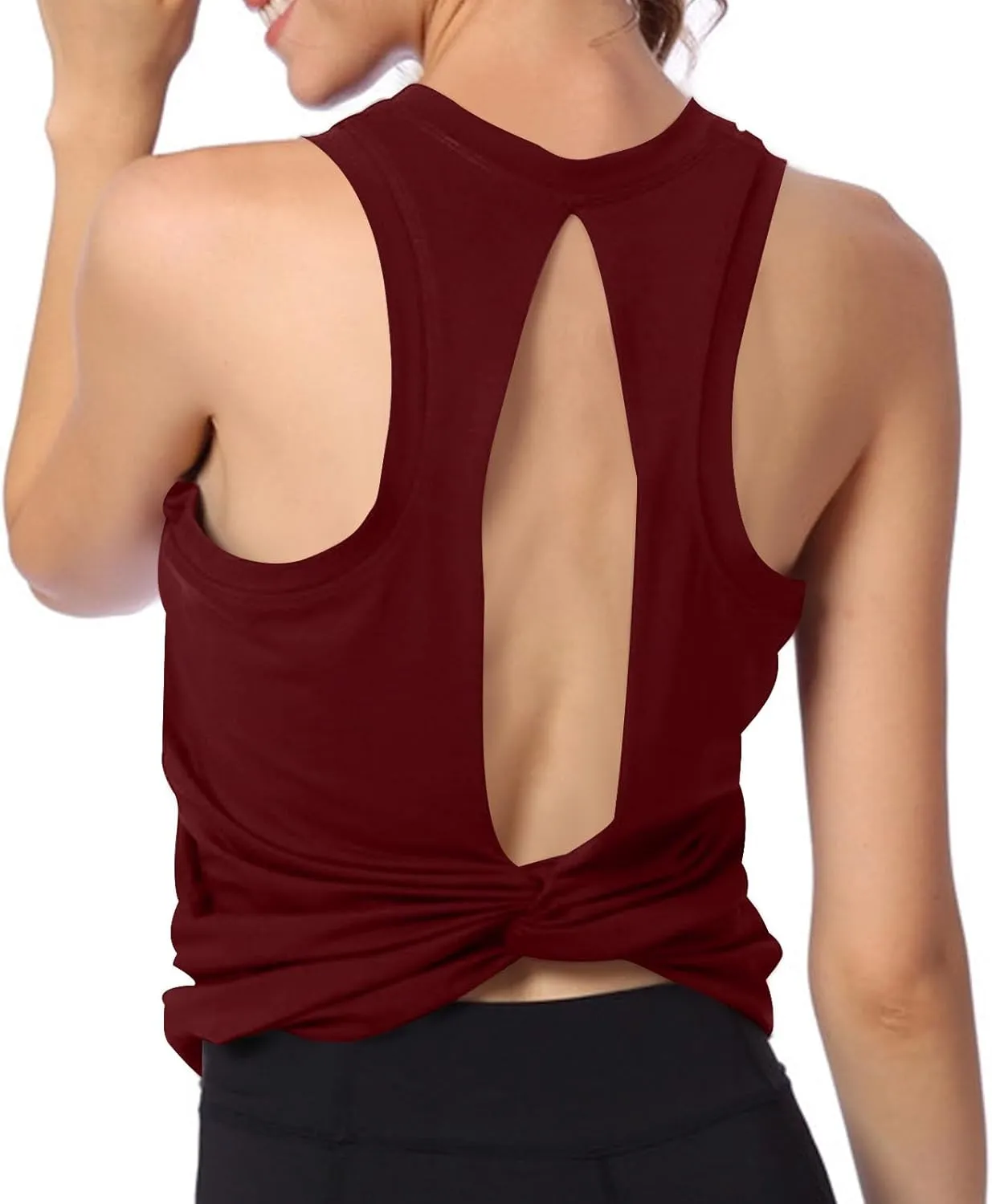 Yoga Tee Shirts for Women Summer Solid Color Athletic Workout Running Tank Tops Casual Fashion Breathable Blouse