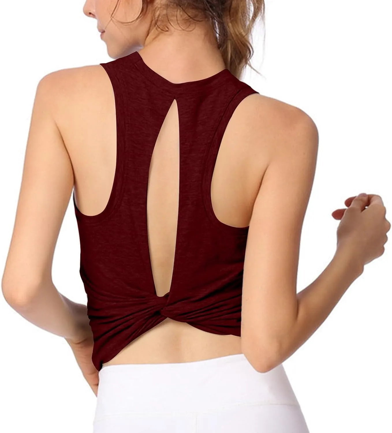 Yoga Tee Shirts for Women Summer Solid Color Athletic Workout Running Tank Tops Casual Fashion Breathable Blouse