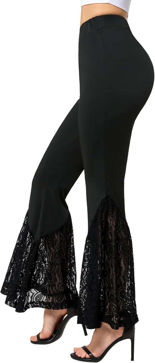 Yvette Women's Bell Bottom Pants Flare Leggings High Waist Tummy Control Wide Leg Dancing Bootcut Yoga Pants