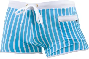 ZEFOTIM Swim Shorts for Men Drawstring Funny Striped Trunk Board Surf Swimsuit with Zipper Pockets