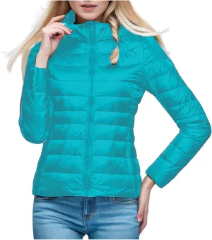 ZWRXW Down Jacket for Women Short Lightweight Duck Down Quilted Stand Collar Puffer Coats Packable Winter Outerwear