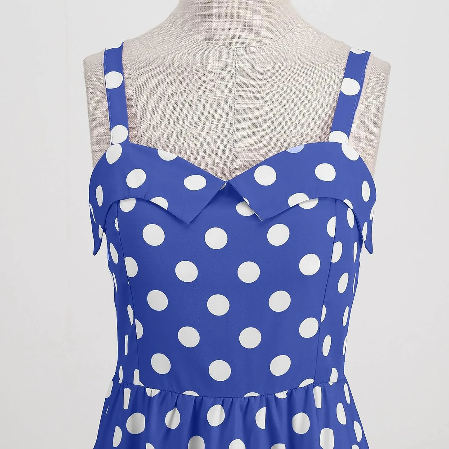 ZYXTIM Women Vintage Polka Dot 1950s Rockabilly Swing Dress Sleeveless V Neck Belt Wrap Floral Evening Cocktail Swing Dress